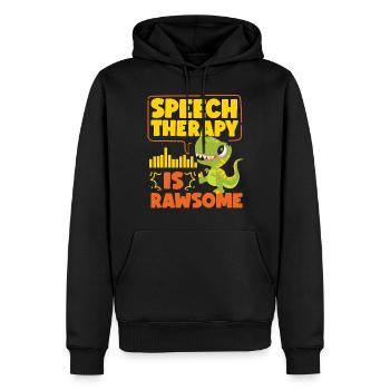 Assistant orthophoniste - Sweat à capuche Premium bio Homme - noir - Devant - Nico (187cm)