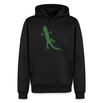 Eidechse - Männer Premium Bio Hoodie - Schwarz - Vorne - Nico (187cm)