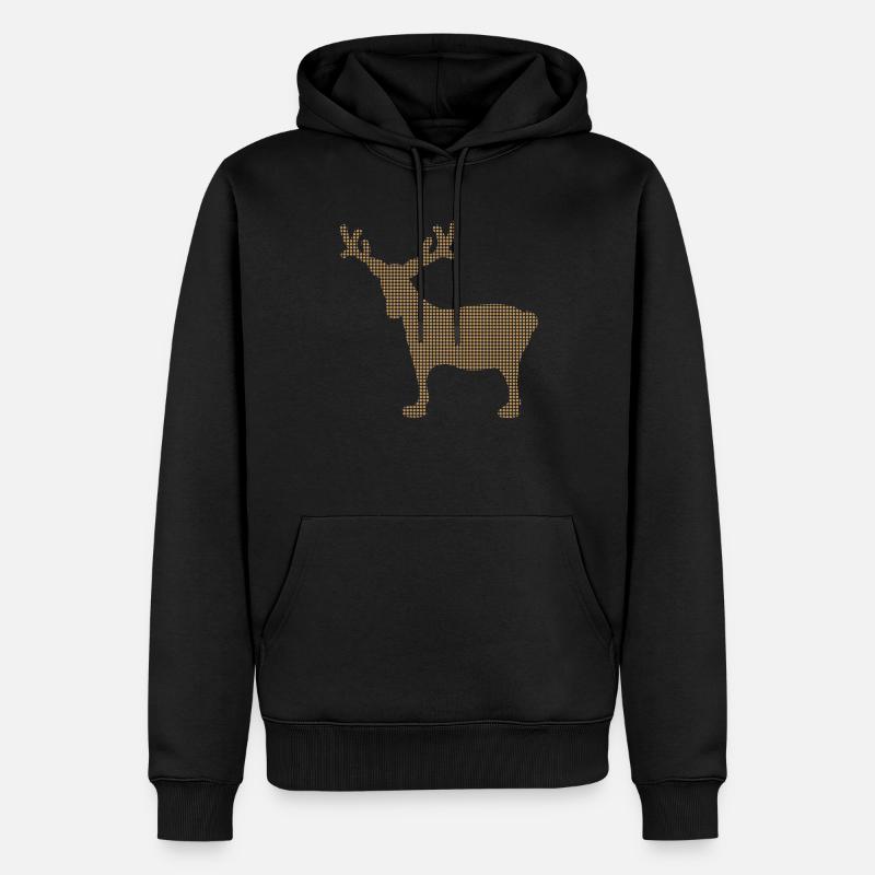 Elch - Männer Premium Bio Hoodie - Schwarz
