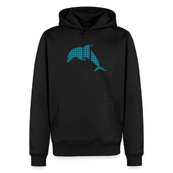 Delfin - Männer Premium Bio Hoodie - Schwarz - Vorne - Nico (187cm)