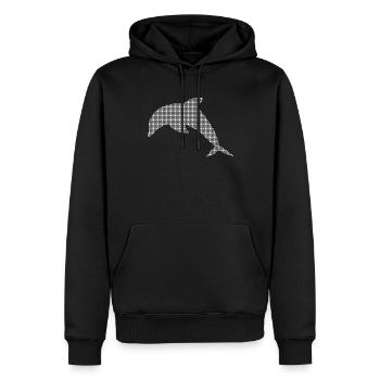Delfin - Männer Premium Bio Hoodie - Schwarz - Vorne - Nico (187cm)