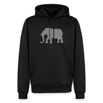Elefant - Männer Premium Bio Hoodie - Schwarz - Vorne - Nico (187cm)