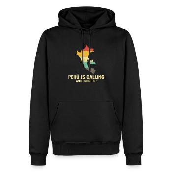peru is calling i must go, peruvian peru - Männer Premium Bio Hoodie - Schwarz - Vorne - Nico (187cm)