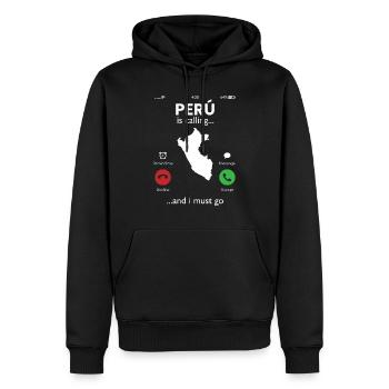 peru is calling i must go, peruvian peru - Männer Premium Bio Hoodie - Schwarz - Vorne - Nico (187cm)