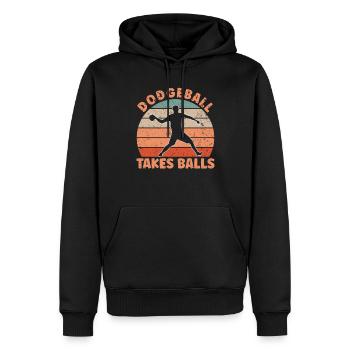 Dodgeball Takes Balls - Männer Premium Bio Hoodie - Schwarz - Vorne - Nico (187cm)