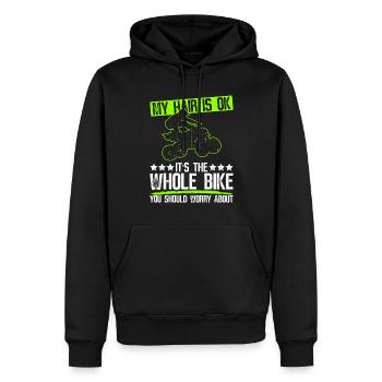 Quad Fahren Quadfahrer - Sweat à capuche Premium bio Homme - noir - Devant - Nico (187cm)