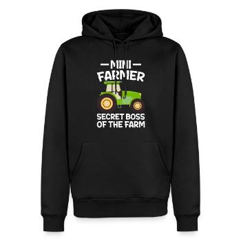 bauer Heimlicher Chef Der Farm - Männer Premium Bio Hoodie - Schwarz - Vorne - Nico (187cm)