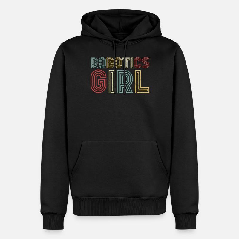 Robot Robotics Engineer Girl - Männer Premium Bio Hoodie - Schwarz
