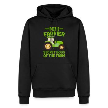 Patron secret de l’agriculteur du PDG de la ferme - Sweat à capuche Premium bio Homme - noir - Devant - Nico (187cm)