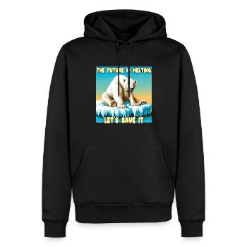 L’avenir fond - Sweat à capuche Premium bio Homme - noir - Devant - Nico (187cm)