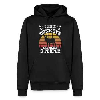 Ich Mag Esel Und Vielleicht 3 Menschen Bauernhof - Männer Premium Bio Hoodie - Schwarz - Vorne - Nico (187cm)