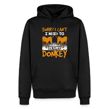 Ne puis-je pas avoir à caresser mon âne - Sweat à capuche Premium bio Homme - noir - Devant - Nico (187cm)