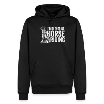 Je préfère aller à cheval cavalier cheval - Sweat à capuche Premium bio Homme - noir - Devant - Nico (187cm)