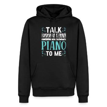 Sprich Klavier Mit Mir Klavierspieler Musiker - Männer Premium Bio Hoodie - Schwarz - Vorne - Nico (187cm)