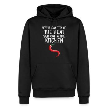 Chili-Pfeffer - Männer Premium Bio Hoodie - Schwarz - Vorne - Nico (187cm)