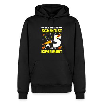 This future scientist is 5 Let - Men’s Premium Organic Hoodie - black - Front - Nico (187cm)