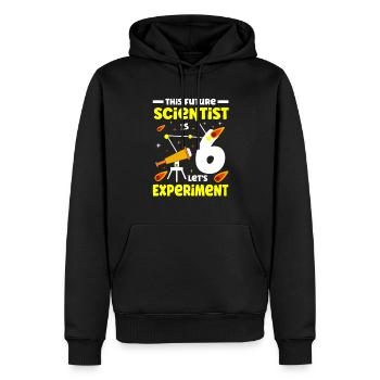 This future scientist is 6 Let - Men’s Premium Organic Hoodie - black - Front - Nico (187cm)
