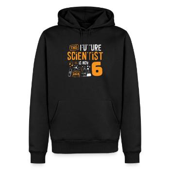 This future scientist is now 6. - Men’s Premium Organic Hoodie - black - Front - Nico (187cm)