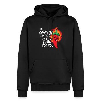 Chili-Pfeffer - Männer Premium Bio Hoodie - Schwarz - Vorne - Nico (187cm)