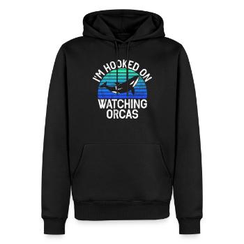Épaulard Épaulard Observation des épaulards Épaulard - Sweat à capuche Premium bio Homme - noir - Devant - Nico (187cm)