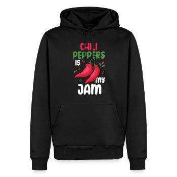 Chili-Pfeffer - Männer Premium Bio Hoodie - Schwarz - Vorne - Nico (187cm)