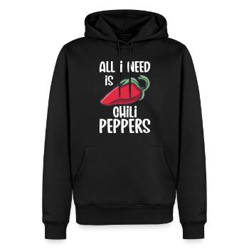 Chili-Pfeffer - Männer Premium Bio Hoodie - Schwarz - Vorne - Nico (187cm)