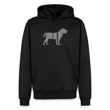 Chien - Sweat à capuche Premium bio Homme - noir - Devant - Nico (187cm)