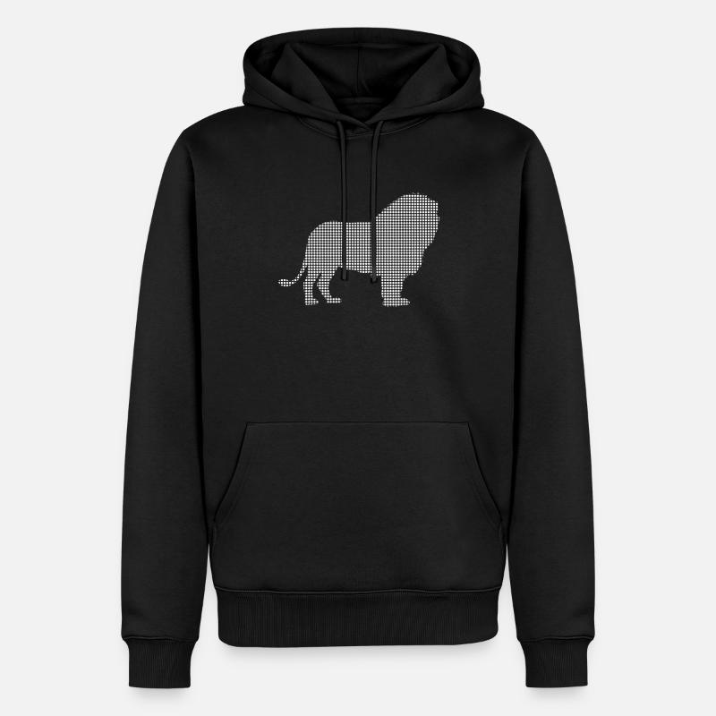 Löwe - Männer Premium Bio Hoodie - Schwarz