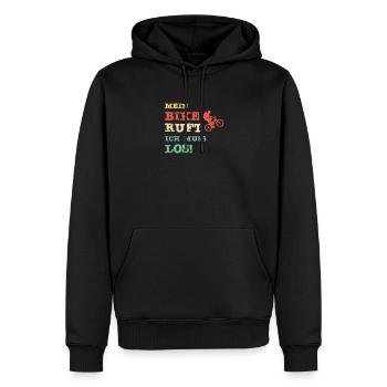 Mon vélo m’appelle, il faut que j’y aille ! - Sweat à capuche Premium bio Homme - noir - Devant - Nico (187cm)