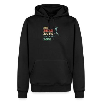 The mountain is calling, I have to go! - Men’s Premium Organic Hoodie - black - Front - Nico (187cm)