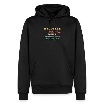 Wildlife Dad - like a normal Dad but cooler! - Männer Premium Bio Hoodie - Schwarz - Vorne - Nico (187cm)