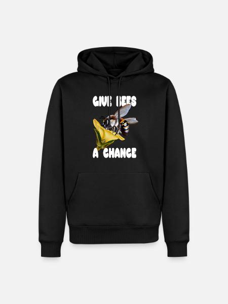 Give Bees a Chance - Men’s Premium Organic Hoodie - black