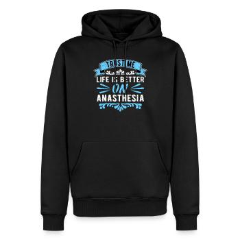 Anesthésiste Anesthésiste Anesthésiologie - Sweat à capuche Premium bio Homme - noir - Devant - Nico (187cm)