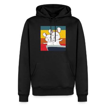 niedliche Hasen Häschen in Titanic Pose - Männer Premium Bio Hoodie - Schwarz - Vorne - Nico (187cm)