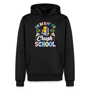 Je suis prêt pour la journée scolaire École des enseignants - Sweat à capuche Premium bio Homme - noir - Devant - Nico (187cm)