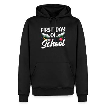 Erster Tag Der Schule Schulanfang Schulstart - Männer Premium Bio Hoodie - Schwarz - Vorne - Nico (187cm)