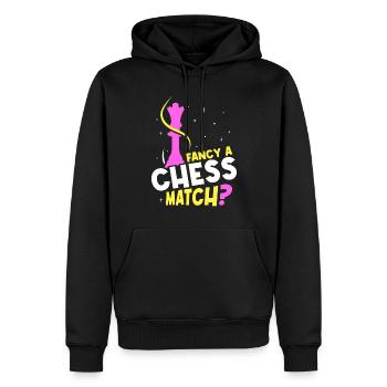 Envie d’une fille de jeu d’échecs amateur d’échecs - Sweat à capuche Premium bio Homme - noir - Devant - Nico (187cm)