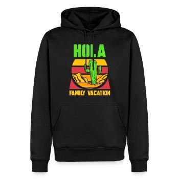 Hola Family Holiday Vacances en famille Vacances en famille - Sweat à capuche Premium bio Homme - noir - Devant - Nico (187cm)