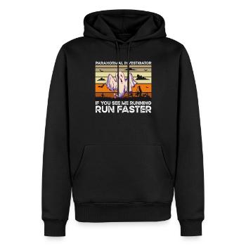 Paranormal Investigator Geisterjäger - Männer Premium Bio Hoodie - Schwarz - Vorne - Nico (187cm)