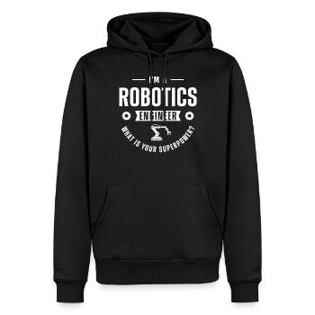 Ingénieur en robotique robotique Je suis un - Sweat à capuche Premium bio Homme - noir - Devant - Nico (187cm)