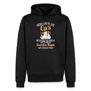 Cadeau Propriétaire de chat Cadeau de chat - Sweat à capuche Premium bio Homme - noir - Devant - Nico (187cm)