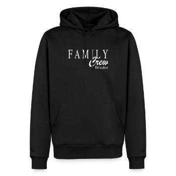 Family Crew Bruder - Männer Premium Bio Hoodie - Schwarz - Vorne - Nico (187cm)