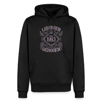 1993 wurden Legenden geboren - Männer Premium Bio Hoodie - Schwarz - Vorne - Nico (187cm)