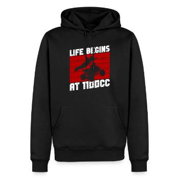 Quad Quadfahrer - Sweat à capuche Premium bio Homme - noir - Devant - Nico (187cm)