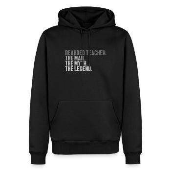 Professeur barbu - Sweat à capuche Premium bio Homme - noir - Devant - Nico (187cm)