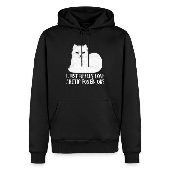 Artic Fuchsliebhaber Aus Arktischer Fuchs - Männer Premium Bio Hoodie - Schwarz - Vorne - Nico (187cm)
