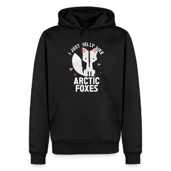 Artic Fuchsliebhaber Aus Arktischer Fuchs - Männer Premium Bio Hoodie - Schwarz - Vorne - Nico (187cm)