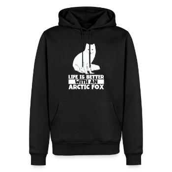 Artic Fuchsliebhaber Aus Arktischer Fuchs - Männer Premium Bio Hoodie - Schwarz - Vorne - Nico (187cm)