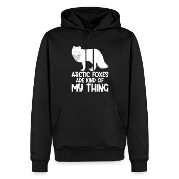 Artic Fuchsliebhaber Aus Arktischer Fuchs - Männer Premium Bio Hoodie - Schwarz - Vorne - Nico (187cm)