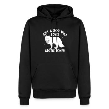 Artic Fuchsliebhaber Aus Arktischer Fuchs - Männer Premium Bio Hoodie - Schwarz - Vorne - Nico (187cm)